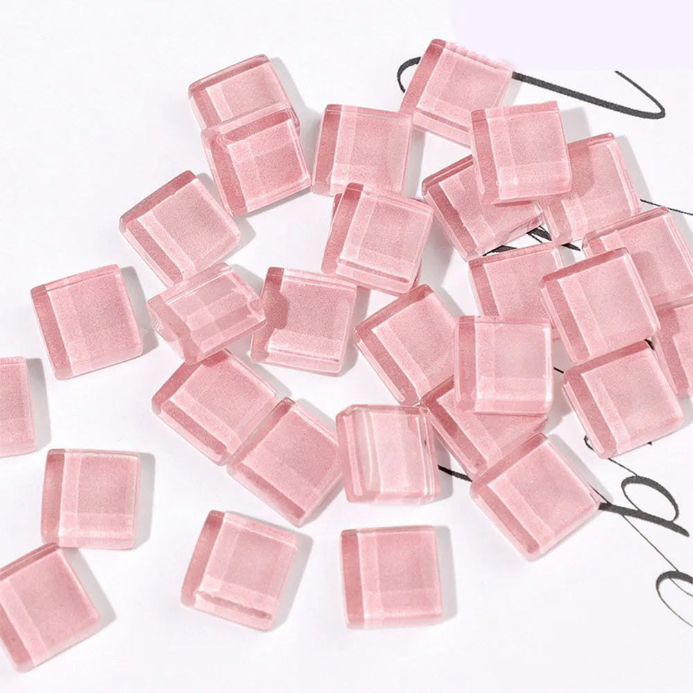 DIY Ceramic Mosaic Glass 50pcs Tiles Colored Crystal Mirror Grain For Wall Decorative Hand Painting Materials Art Crafts Project