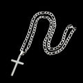 316L Stainless Steel Figaro Chain Necklace for Men Women Gold/ Silver Color Cross Pendant Waterproof Necklaces Fashion Jewelry
