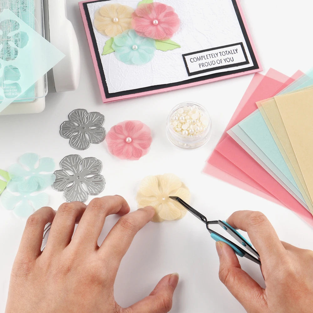 30pcs Colored Gold/Silver Frosted Smooth Vellum Paper Sheets Heat Resistant Translucent Tracing Paper For Embossing Card Making