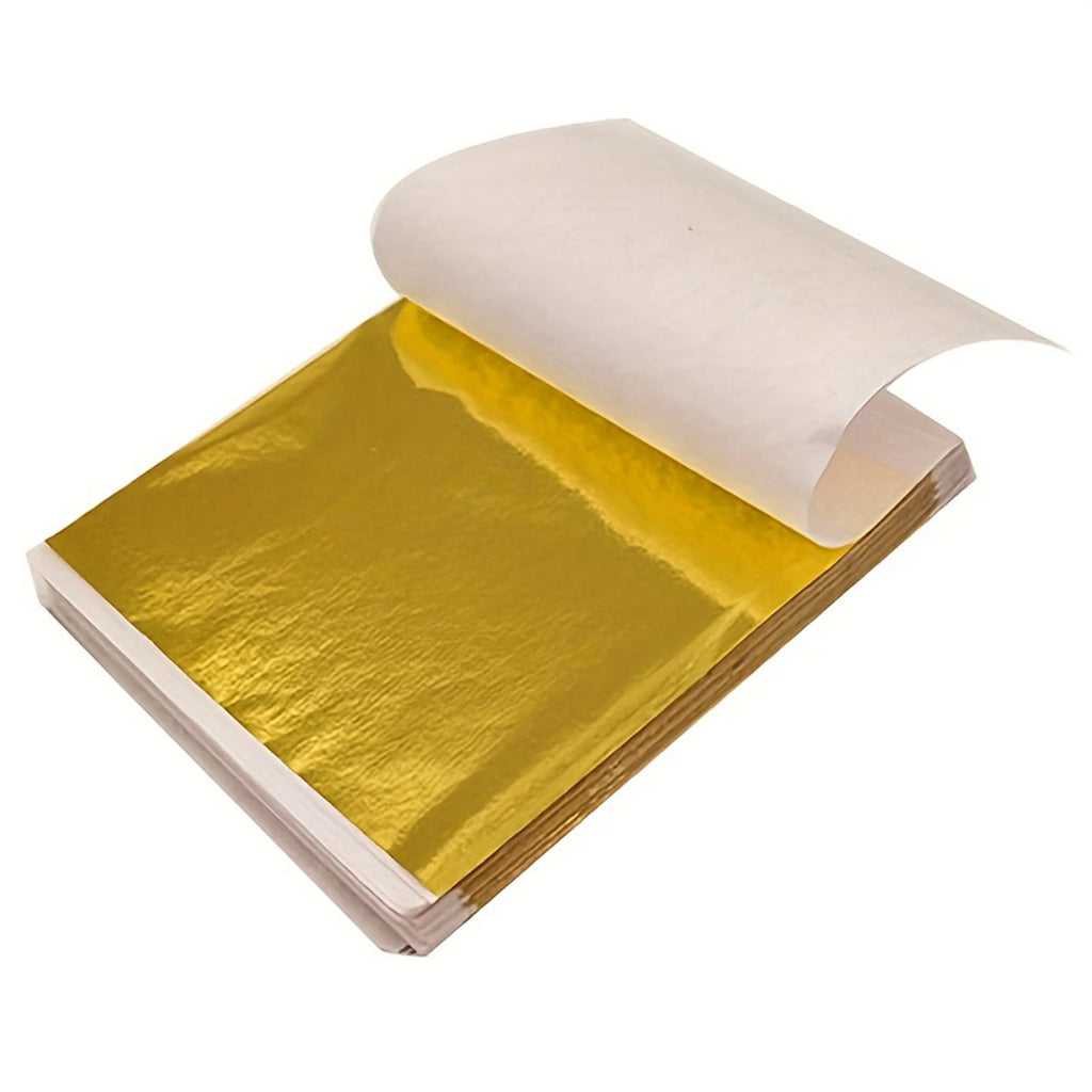 100pcs Imitation Golden Silvery Foil Paper Leaf Sheet Gilding DIY Art Craft Paper DIY Scrapbooking Craft Home Decorations