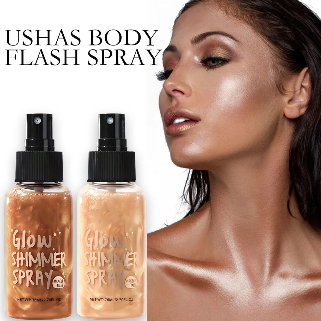 Body Glitter Spray Quick Drying Body Glow Shimmer Long-Lasting Shiny Liquid Highlight Makeup for Birthday Party 2026 Newest