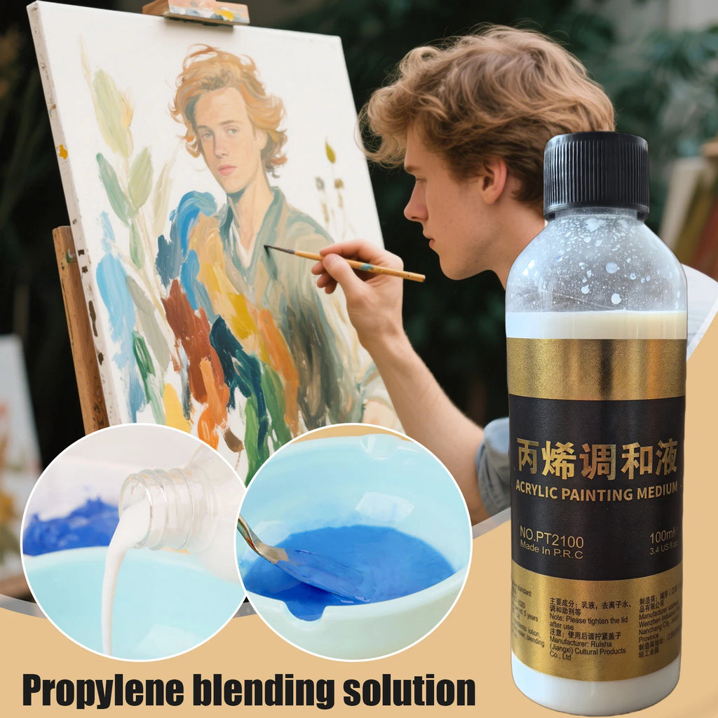 100ML Acrylic Paint Special Blend Liquid Water Powder Diluent Acrylic Pigment Dilute Chroma Medium Art Supplies