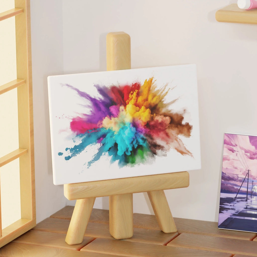 12/24Pcs Mini Canvas Board and Mini Wood Easel Set Art Artist Stationery Kids Gift Supplies for Home School DIY Drawing Painting