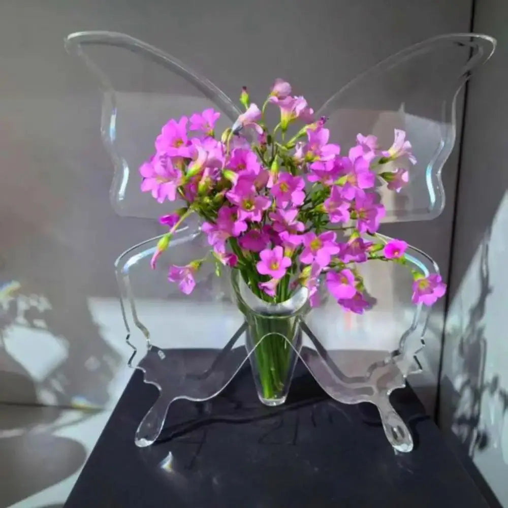 Ins Acrylic Vase Three-dimensional Minimalist Flower Vase Aesthetic Flower Holder Home Decoration