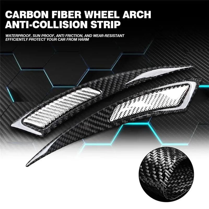 Fender Stripe Car Wheel Eyebrow Protector Lip Wheel-arch Trim Arch Extender Decorative Scratch Proof Carbon Fiber Sticker