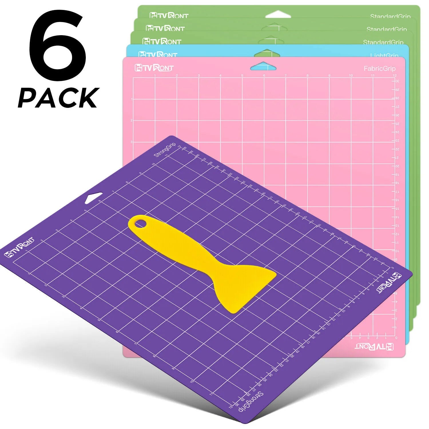 HTVRONT 6/3 Pack 12x12in Mixed Colors PVC Adhesive Cutting Mat Base Plate Tool Pad for Cricut Explore Air/Air2/Maker DIY Machine