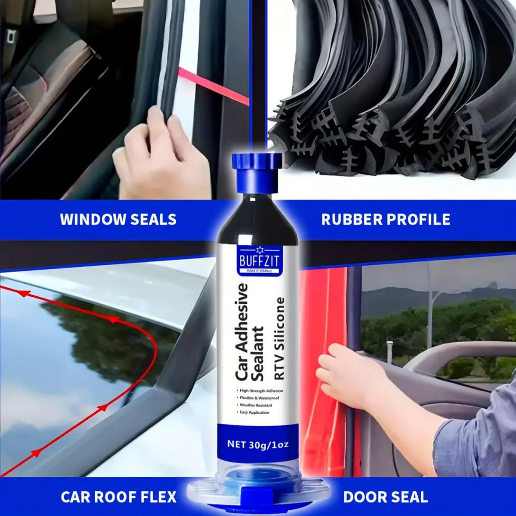 RTV Black Silicone Adhesive Sealant, Waterproof, Flexible, Moisture-Proof for Glass, Metal, Plastic