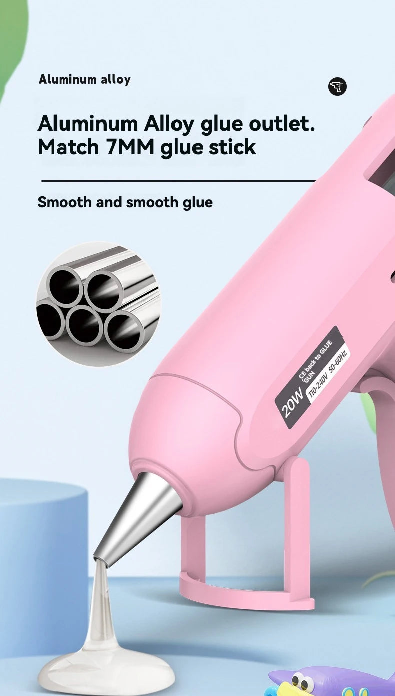 JCD 20W Hot Melt Glue Gun DIY Mini Household Industrial Guns Heat Temperature Thermo EU Electric Repair Tool Use 7mm Glue Sticks
