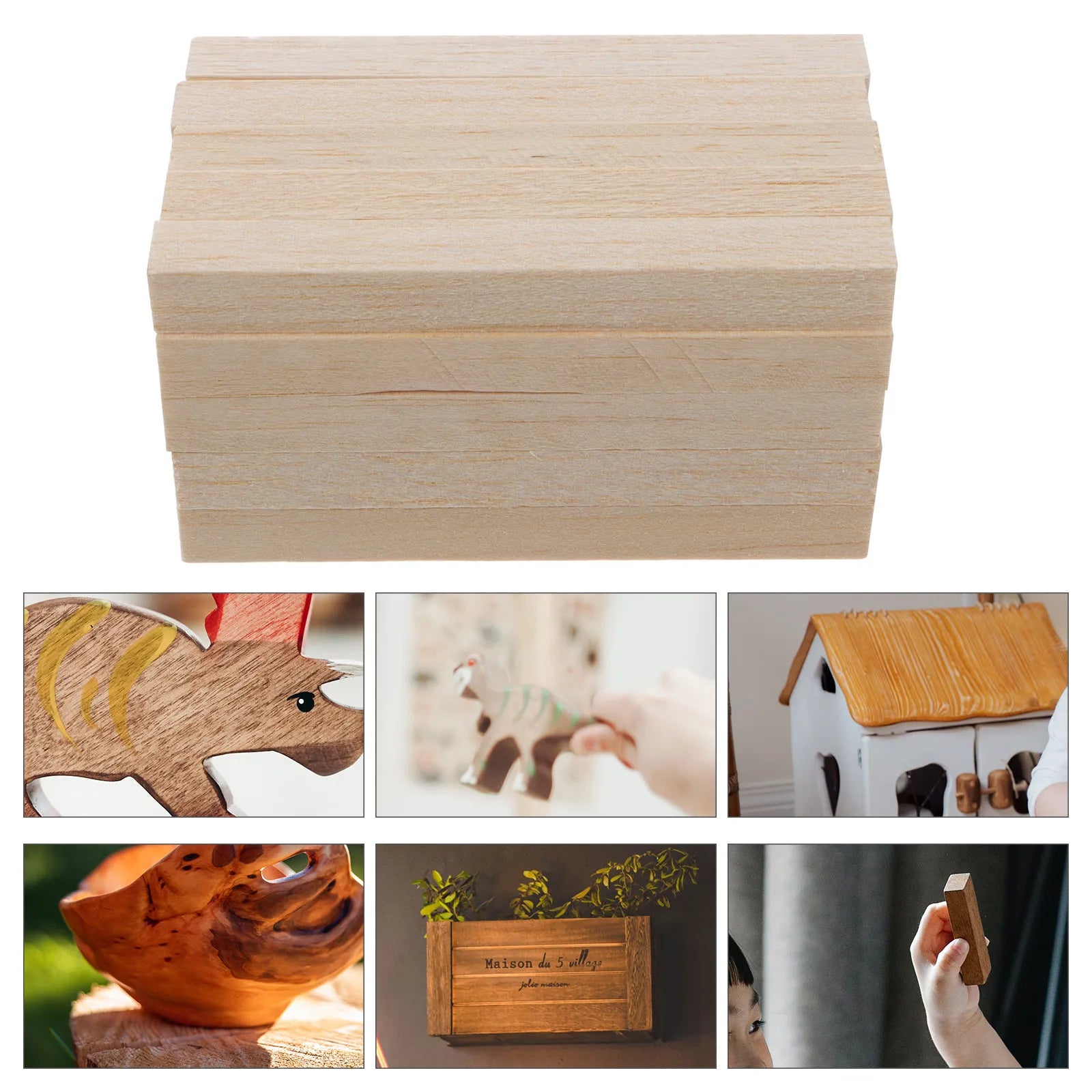 25Pcs Wooden Square Dowels Natural Balsa Wood DIY Craft Sticks for Miniature Houses Kites Props Candy Bouquets Handicraft