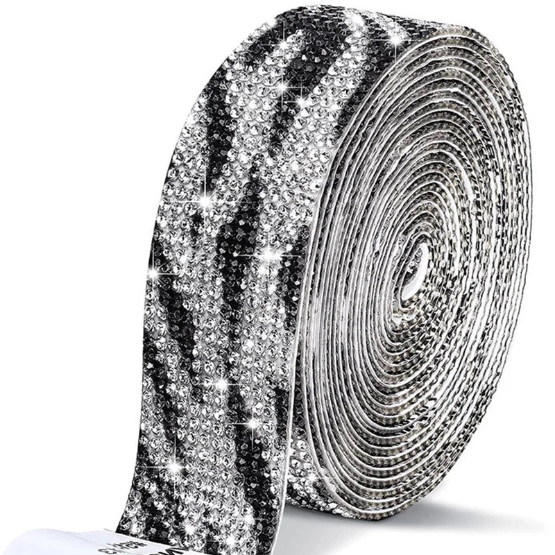 4/8 Row 1Yard Self Adhesive Crystal Rhinestone Sticker Diamond Color Ribbon Strip For DIY Phone Clothes Arts Crafts Decor