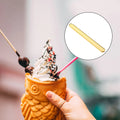 50Pcs Ice Cream Sticks Acrylic Lightweight Durable DIY Craft Sticks Safe Rounded Edge for Kids Popsicle Bars Ice Cream Materials