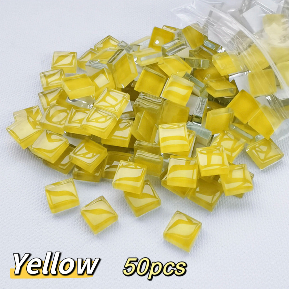 50pcs DIY Ceramic Mosaic Glass Tiles Handmade Mirror Decorative Ceramic Tile Wall Technology Colored Crystal Decorative Material