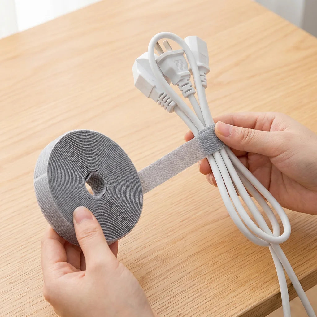 1PCS 1M Hook and Loop Cable Ties, Reusable Self-Gripping Straps, Adjustable Fastener for Wire Management and Travel Gear