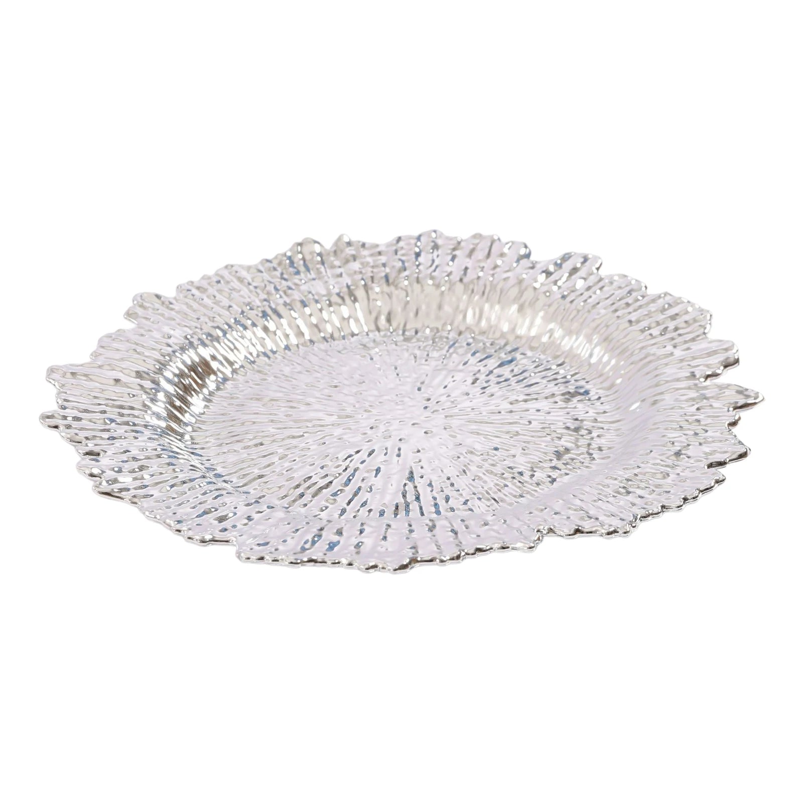 24PCS Charger Plates 12.6" Round Plastic Reef Plate Chargers With Flora Reef Design For Wedding, Party