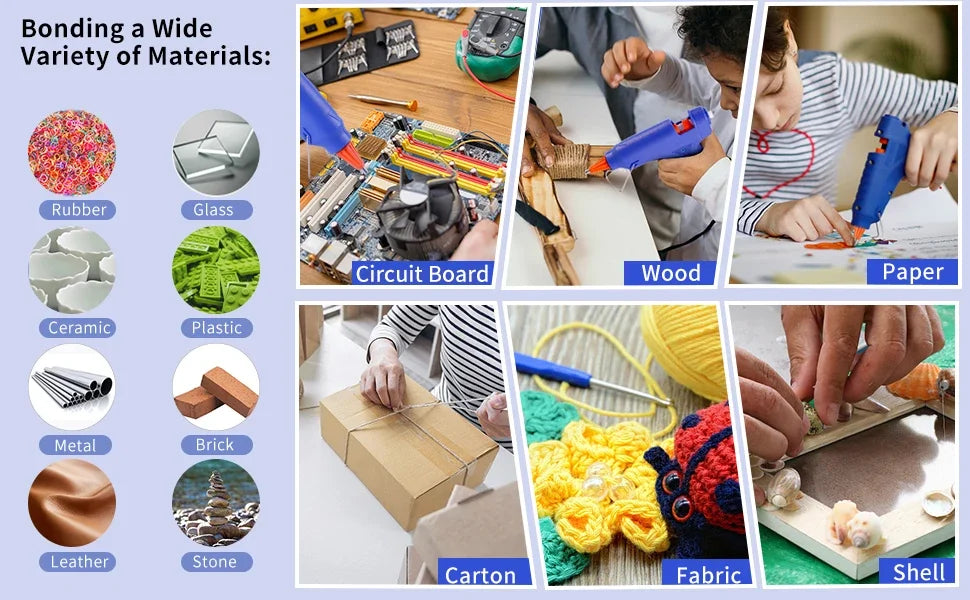 Fast Heating 20W Hot Glue Gun Household Industrial Multipurpose Electric Glue Gun Hot Glue Sticks for DIY Crafts Home Deco
