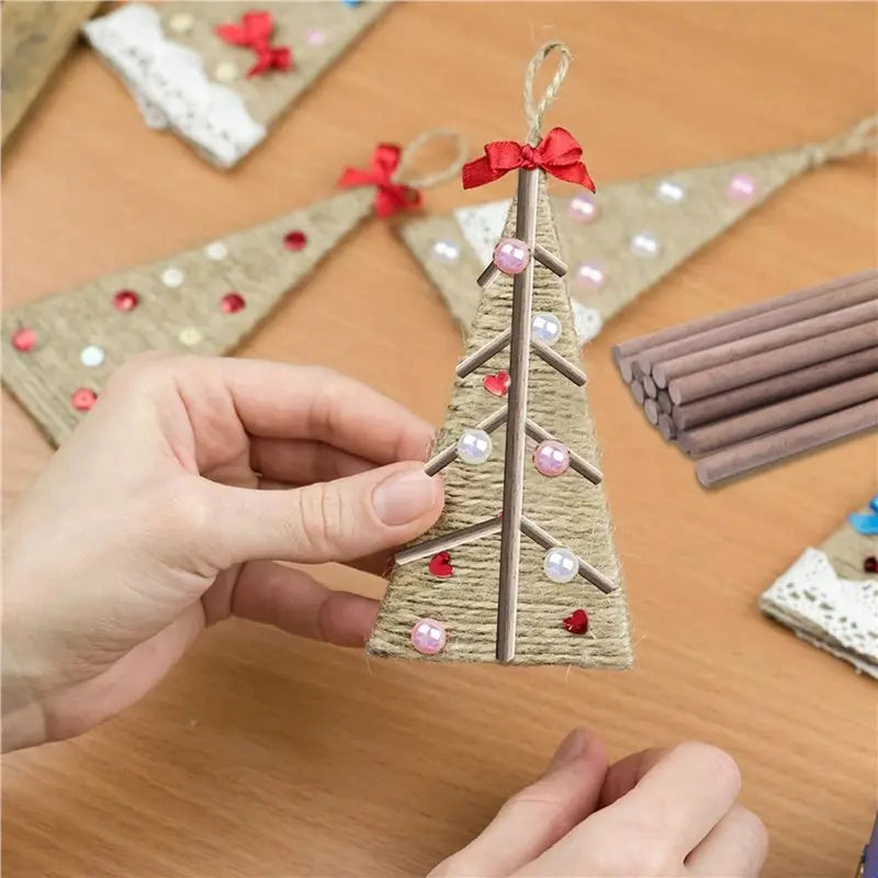 【COMELY】20 PCS Wooden Dowel Rods For Crafts Round Unfinished Walnut Dowel Rod Sticks Hardwood Sticks For DIY Crafting