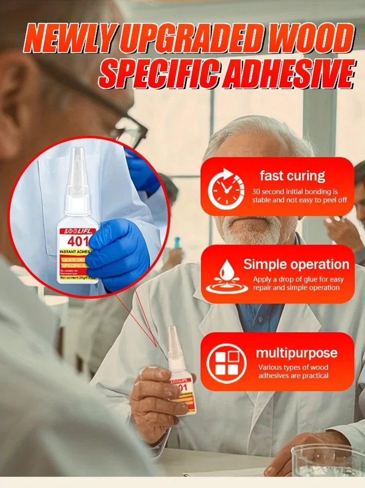 3PCS 401 super glue,wood repair glue,suitable for wood,metal,plastic,fixing cabinets,doors,floors, guitars,hanging decorations
