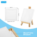 12/24Pcs Mini Canvas Board and Mini Wood Easel Set Art Artist Stationery Kids Gift Supplies for Home School DIY Drawing Painting