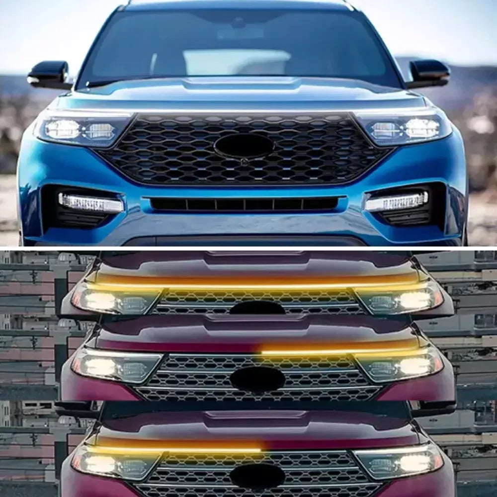 180CM LED Car Hood Lights Strip Engine Hood Light DRL LED Daytime Running Light Strip Flexible Waterproof Car Decor Assecories