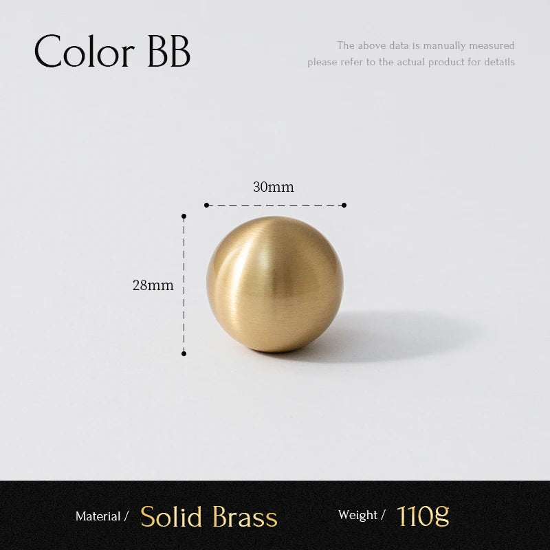 Santaya Brass Knob Round Furniture Handle Ball Modern Minimalist Gold Drawer Knob Wardrobe Pull Kitchen Handle Solid Single Hole