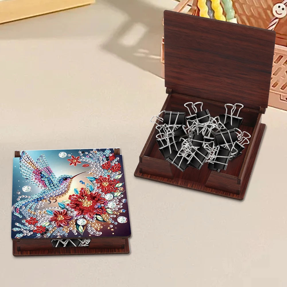 Animals Diamond Art Note Box Contains 160 Sheets of Paper Gem Painting Memo Pad Holder Mosaic Kit Rhinestones Post It Dispenser