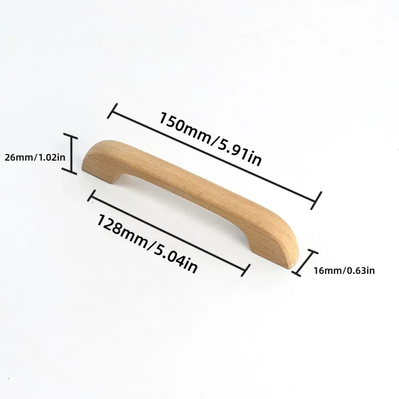 Beech Wood Handles Kitchen Cabinet Handle Drawer Solid Wood Furniture Wooden Door Drawer Knobs Cupboard Handles for Furniture
