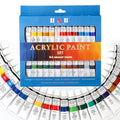 H&B 24 Colors Acrylic Paint Set Pigment 야광도료 Art Supplies акриловые краски 야for for Metal Plastic Ceramic Leather Wood Glass