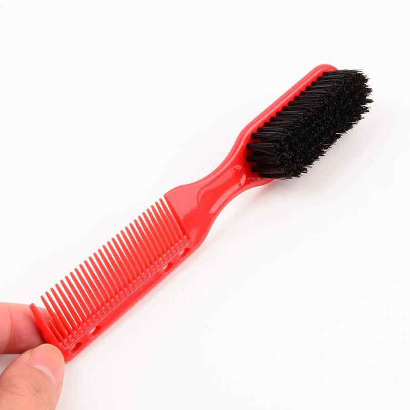 Double-sided Comb Brush Black Small Beard Styling Brush Professional Shave Beard Brush Barber Vintage Carving Cleaning Brush