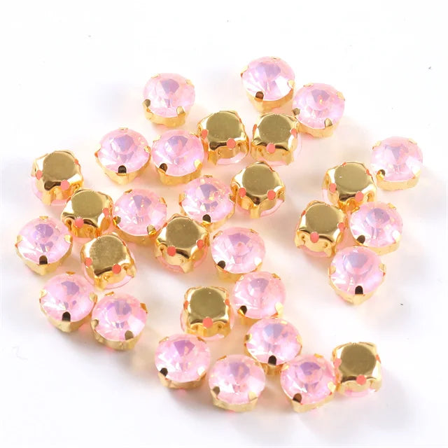 4mm-8mm Glitter Glass Sewing Rhinestones with Sliver Base Round Crystal Strass stones for diamond  Jewellery clothes diy