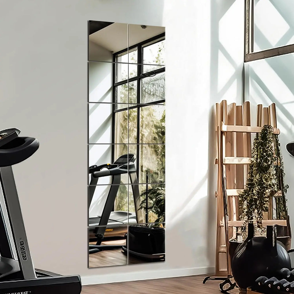 3D Mirror Wall Sticker DIY Square Acrylic Decal 2mm Full Body Wall Mirror Stickers for Bedroom Living Room Home Decor 2/4pcs