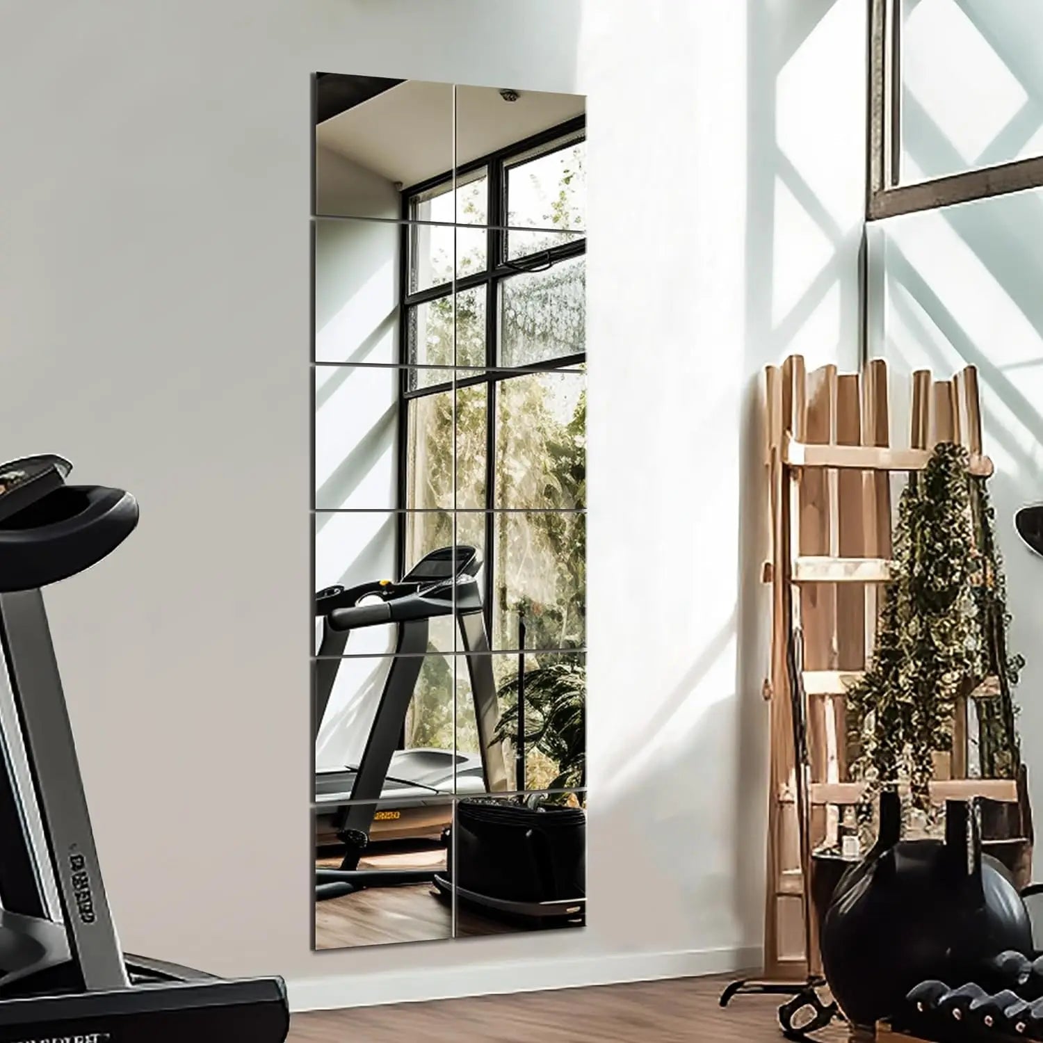 3D Mirror Wall Sticker DIY Square Acrylic Decal 2mm Full Body Wall Mirror Stickers for Bedroom Living Room Home Decor 2/4pcs