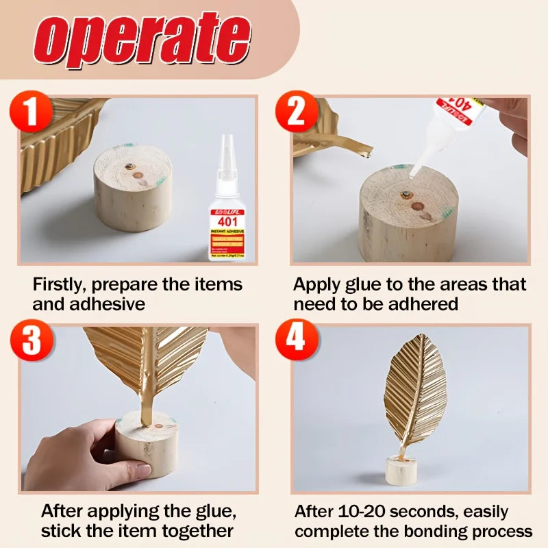 3PCS 401 super glue,wood repair glue,suitable for wood,metal,plastic,fixing cabinets,doors,floors, guitars,hanging decorations