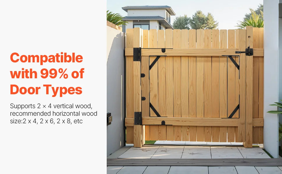 Gate Corner Brace Bracket, Anti Sag Gate Frame Hardware Kit, Gate Frame Brace Bracket with Latch Lock Rope, Latch Lock, for