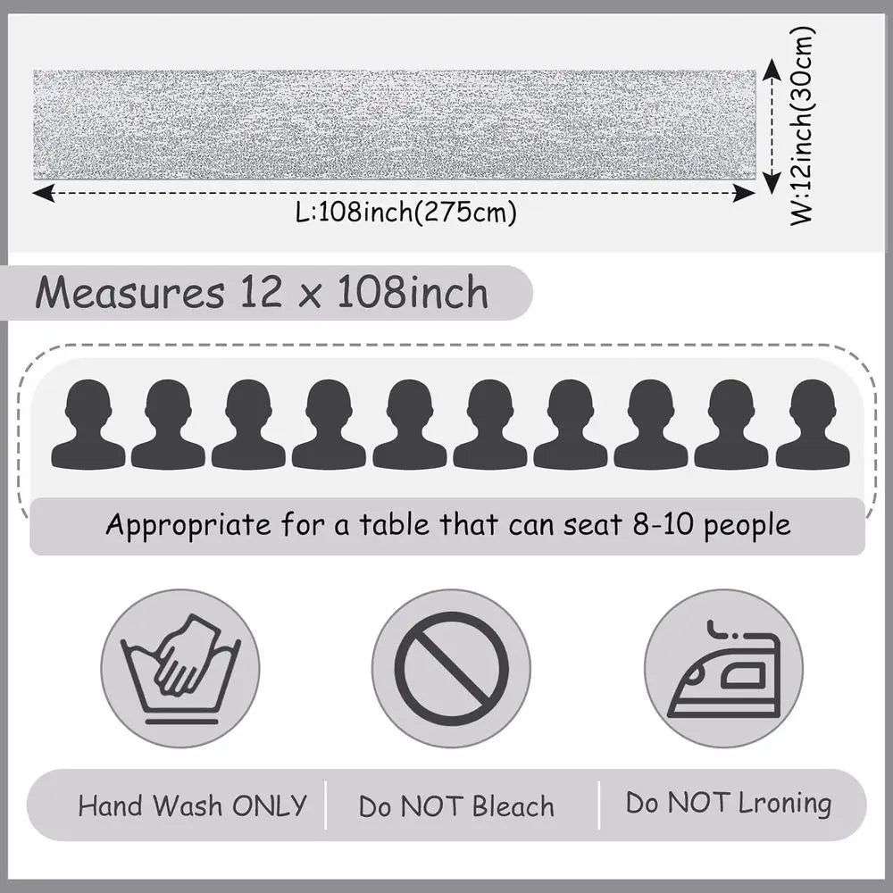 Silver Sequin Table Runners - 24 Pack, 12x108 Inches, Glitter Decorations for Birthdays, Weddings, Engagements, and Holiday Cele