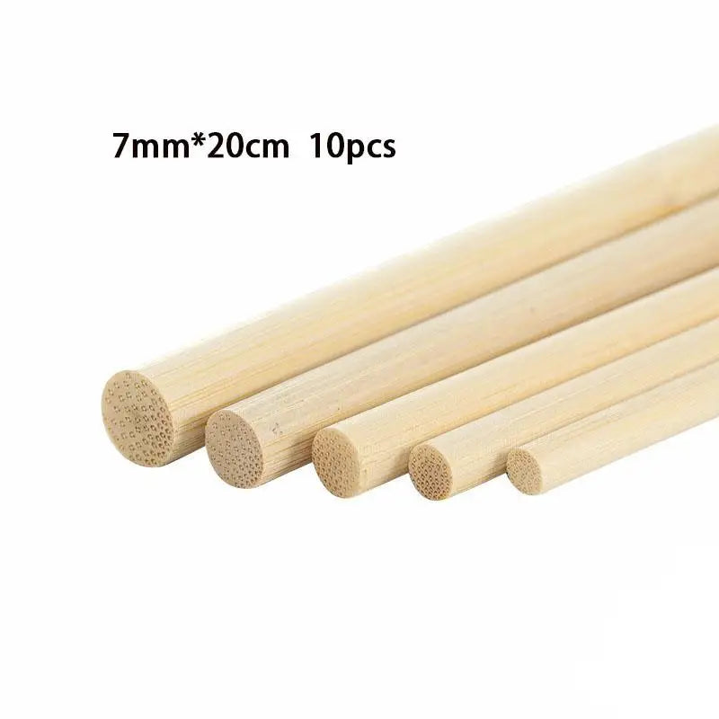 10-60pcs DIY Craft Wooden Sticks , 4-8mm Round Smooth Bamboo Dowels for Model Making & Projects, Easy to Cut