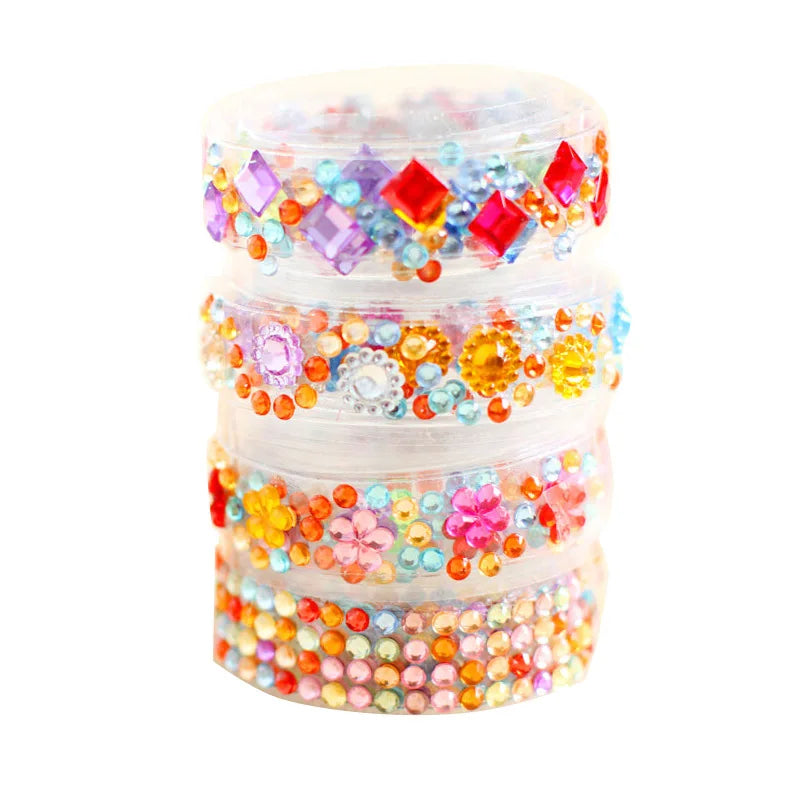 5 self crystal rhinestone sticker rolls with sparkling diamond texture mobile phones photo albums DIY decorative materials
