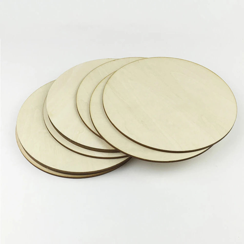 20Pcs 10cm wood planks,round square wood chips DIY Wood Craft Material For Painting,Pyrography.Architectural Model Home Decor