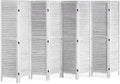 VEVOR Wood Room Divider, 8 Panel Wood Folding Privacy Screen, 66.9 Inches Tall Indoor Louvered Wooden Partition, Portable Decora