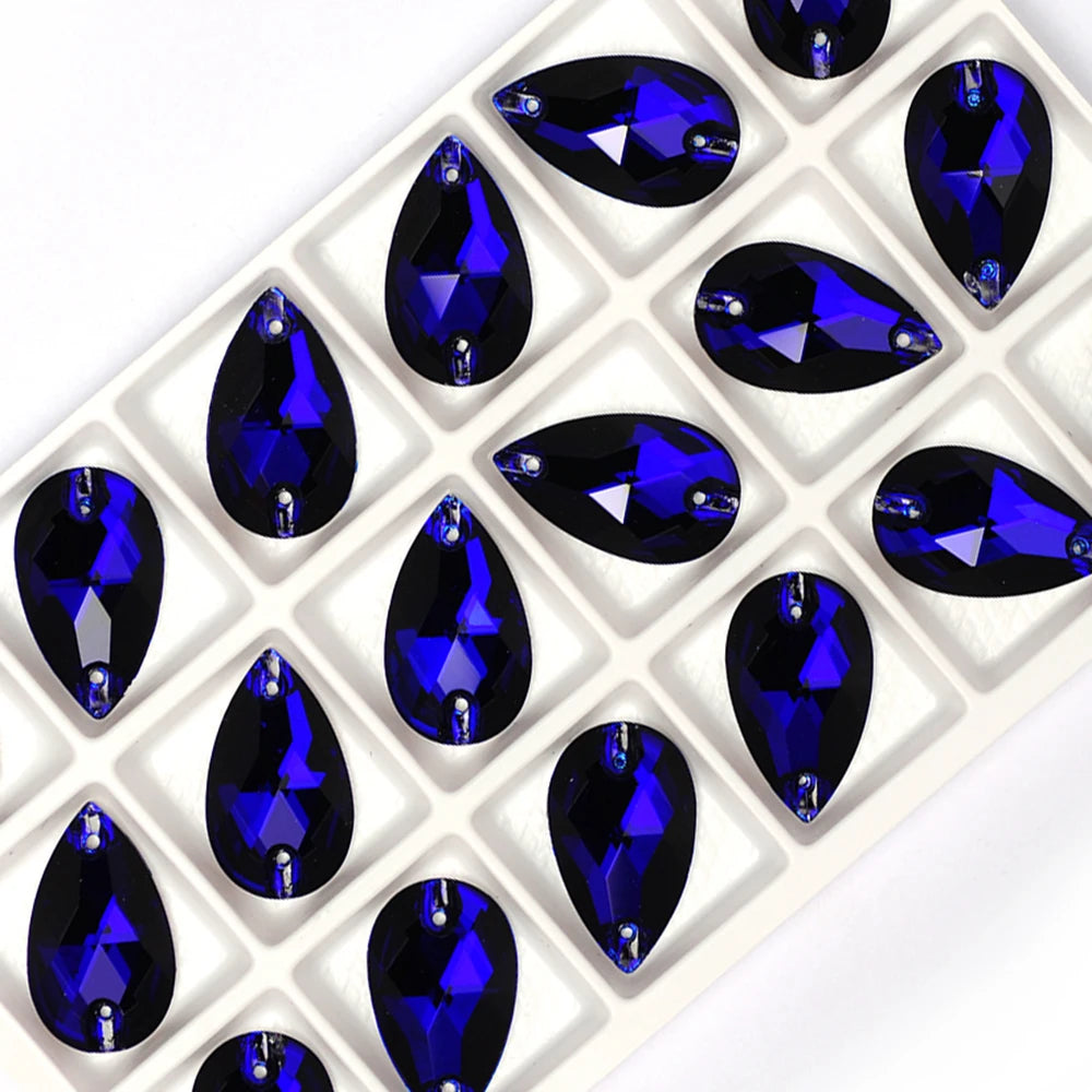 YANRUO Teardrop Sew-on Rhinestones Glass Crystal Stone Sewing Embroidery Clothes Accessories Stones For DIY Wedding Dress Decor