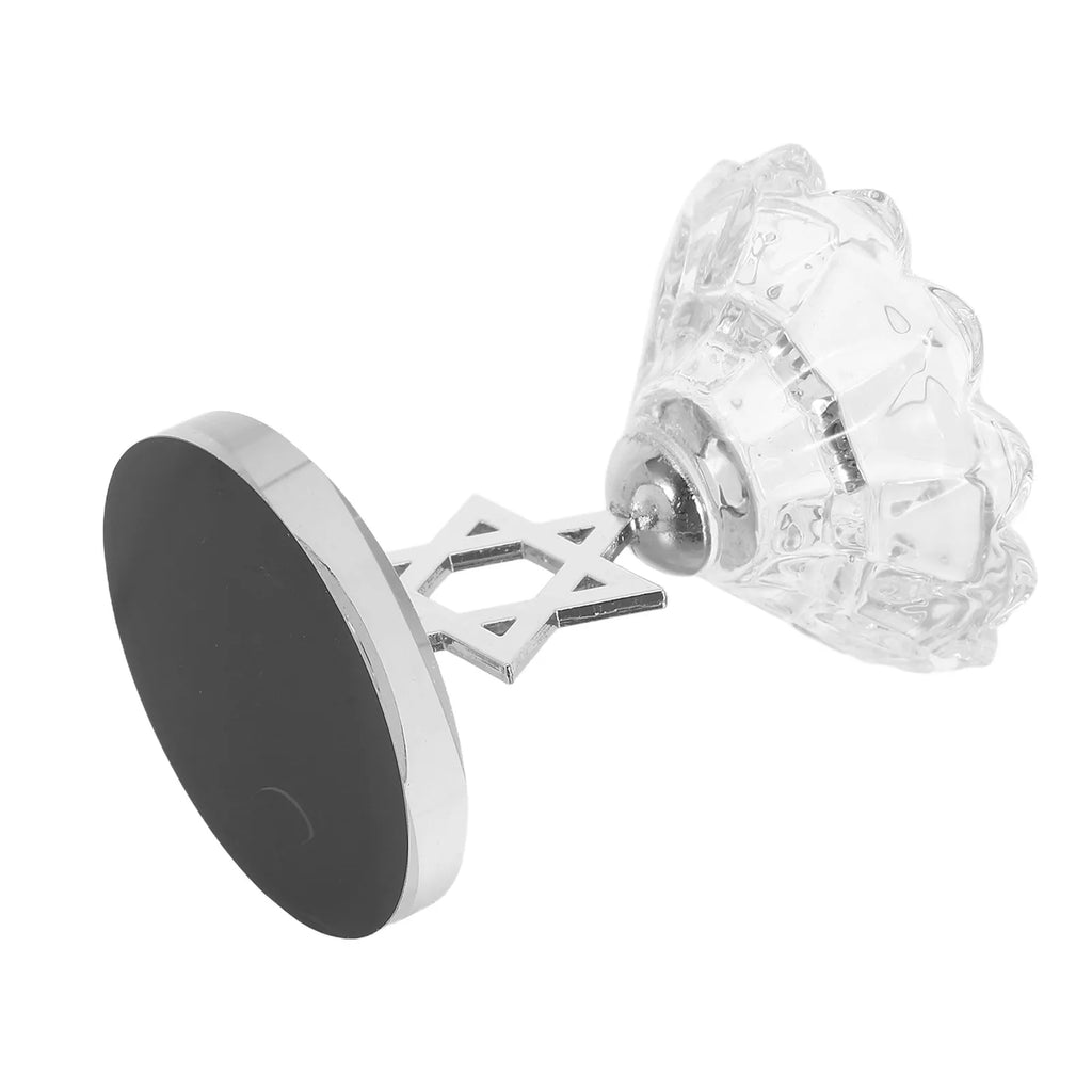 Table Top Decor Candle Holder Ornaments Desktop Candlestick Candlelight Stand Holder Crystal for Stand Desktop Silver Decorative