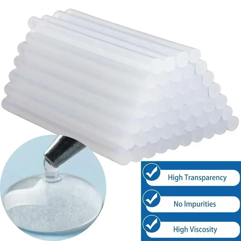50PcsTransparent Hot Melt Glue Sticks for Heat Pistol Gun Electric Glue Gun Glue Stick General Adhesive DIY Craft Repair Tools
