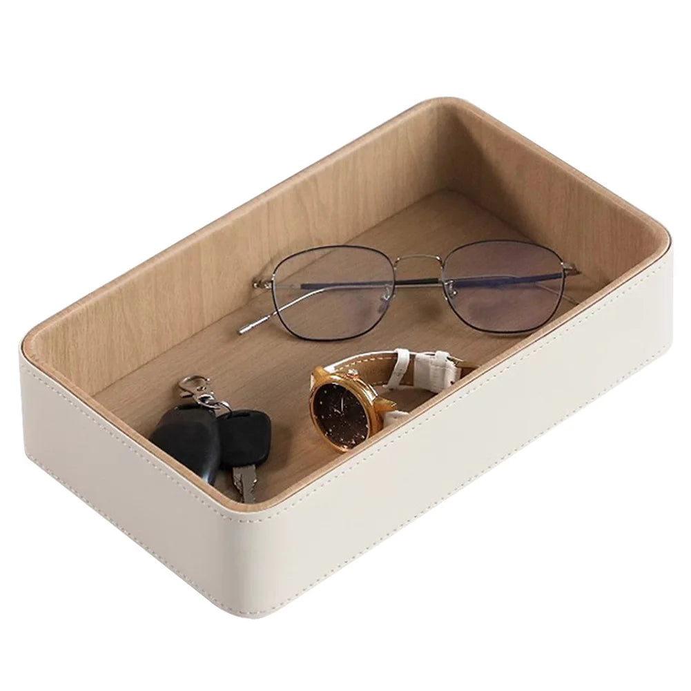 Desktop Organizer Tray Rectangular Jewellery Ring Holder Plate Multi-Function Jewellery Key Tray for Jewellery Key Watch Perfume