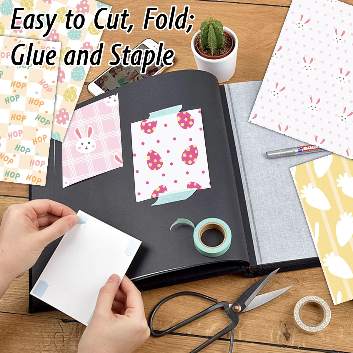 12pcs Easter-Themed Decorative Paper Pad,For Scrapbooking,Junk Journaling,Paper Cutting,Crafting,Holiday Home Decor Decoration