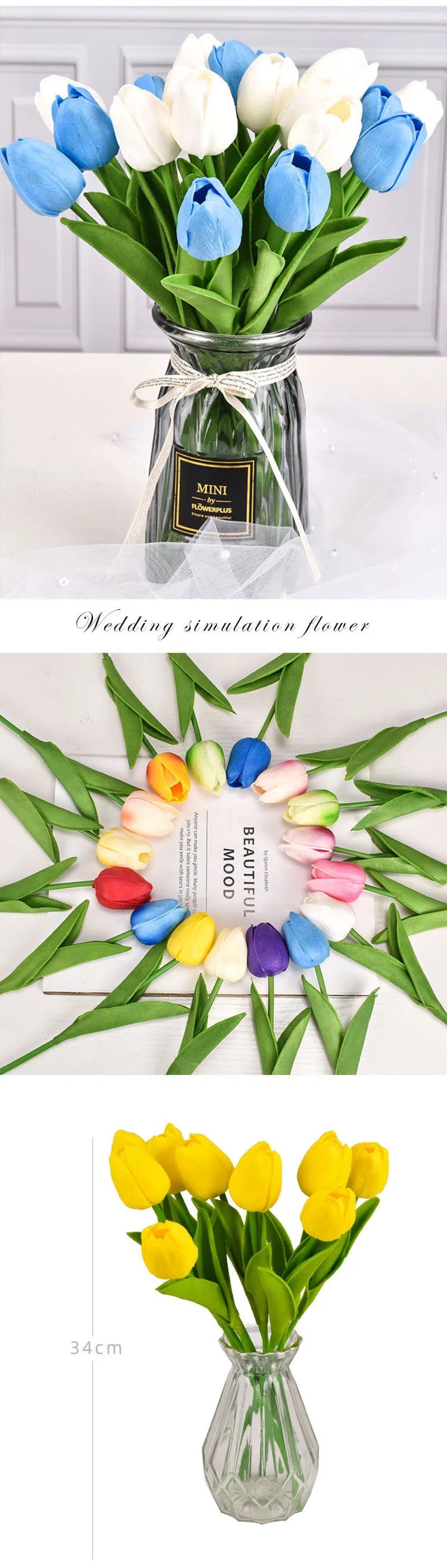 3/5/10/20pcs Tulips Artificial Flowers Real Touch Flower Bouquet Tulips Fake Flower for Wedding Home Decoration