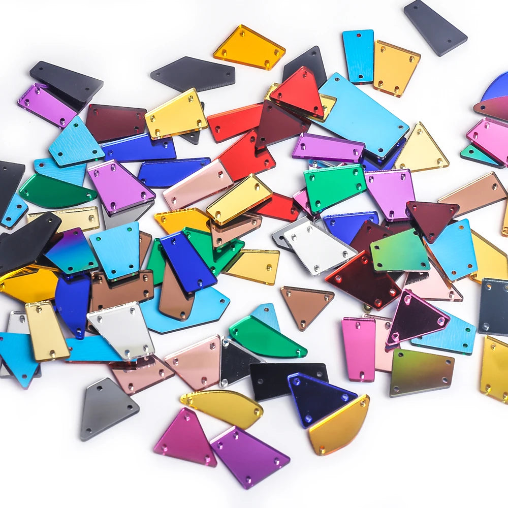 VC  Mix Size New Clear Crystals Sewing Mirror Rhinestone Applique Flatback Acrylic Strass On Stone for Clothes