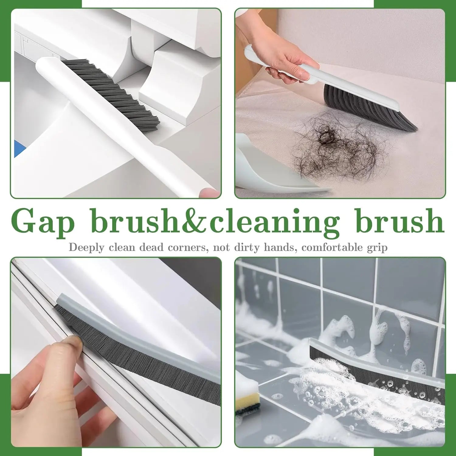 15-Piece Hard Bristle Crevice Cleaning Brush Set for Home, Bathroom, Kitchen, Window and Corners