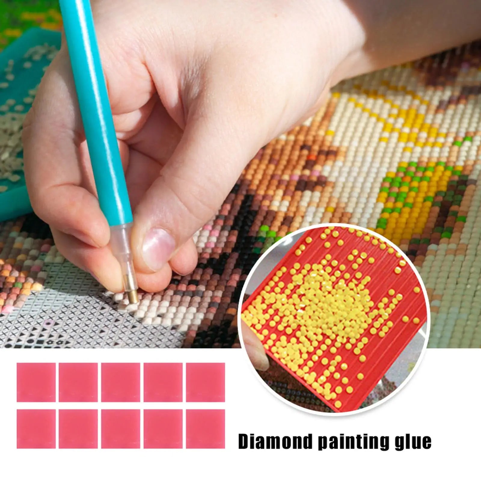 10Pcs Resin Diamond Drilling Sticking Mud DIY Drawing Handcraft Dotting Wax 5D Picture Rhinestone Drilling Accessory