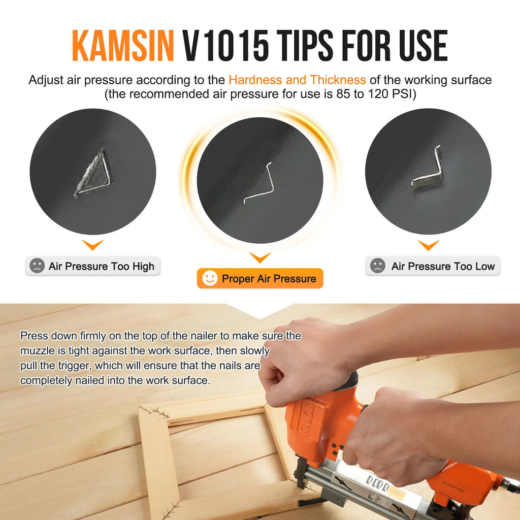 KAMSIN V1015 No. 30 Flexible Air Nail Gun 30V Staple Gun for Home DIY Photography Studios