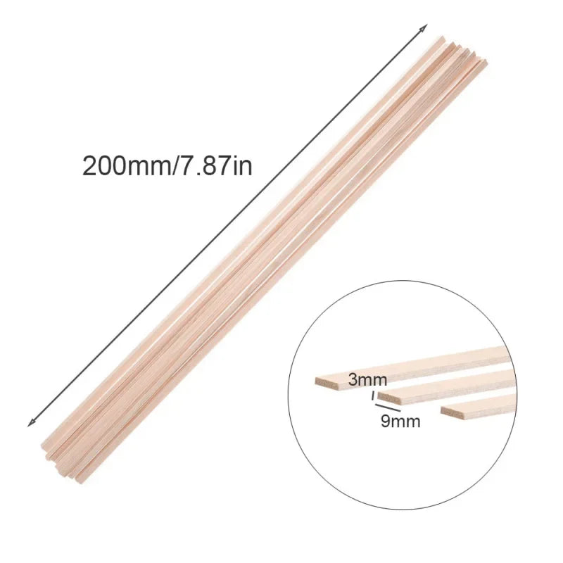 20/50pcs 2/3/5mm Basha wood Stick Balsa Wood Craft Square Cudgel Model Building Carving DIY Handicraft Making Accessories
