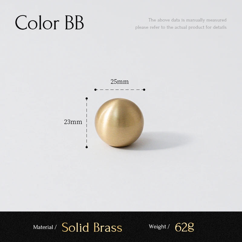 Santaya Brass Knob Round Furniture Handle Ball Modern Minimalist Gold Drawer Knob Wardrobe Pull Kitchen Handle Solid Single Hole